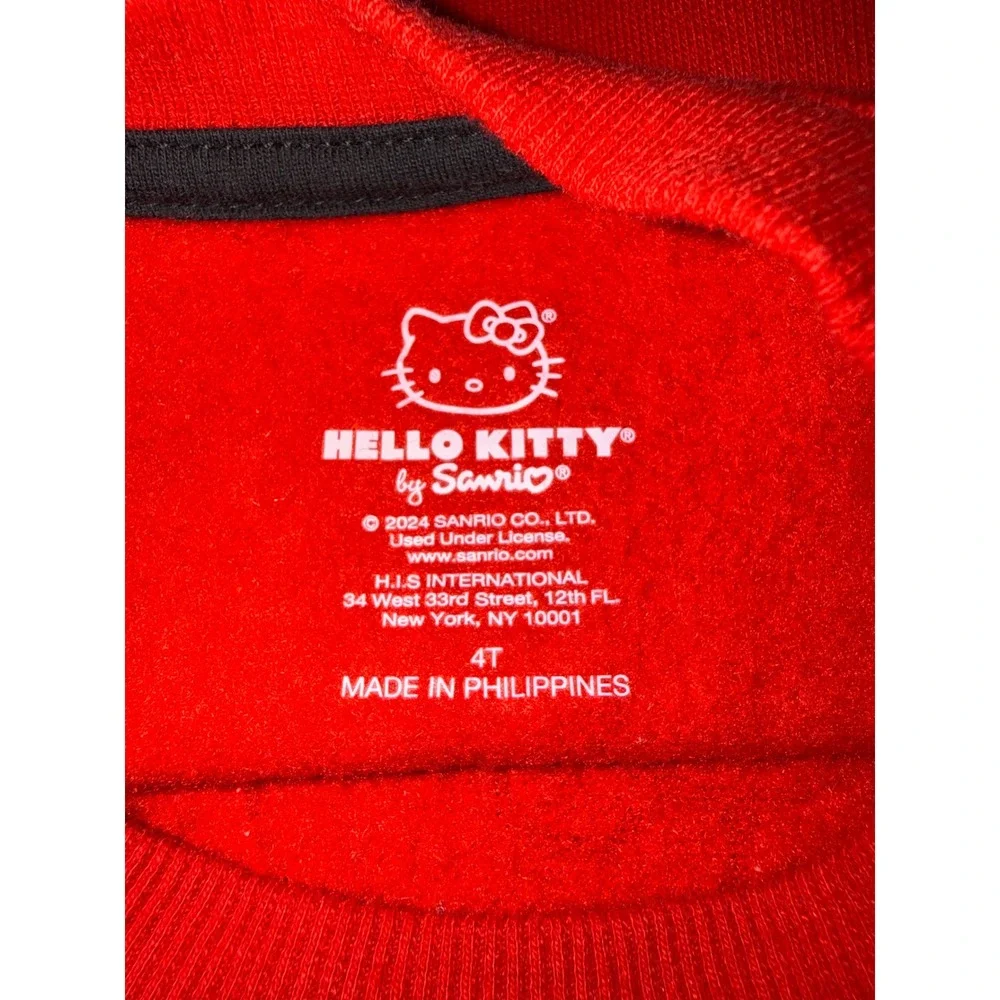 Sanrio Hello Kitty Red Sweatshirt and Black Ribbed Leggings Set 4T
